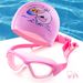 Children's Anti Fog Large Frame Swimming Goggles Set Swimming Cap Backpack Drawstring Bag Nose Clip Earplugs Set Swimming Equipment_desvips.com