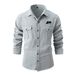 2025 Men's Spring And Autumn New European Size Washed Stretch Cotton Casual Fashion Long Sleeve Shirt_desvips.com