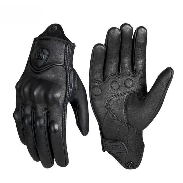 Motorcycle Cycling Gloves In Autumn And Winter Warm Waterproof Genuine Leather Thickened Leather Gloves_desvips.com
