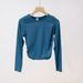 Spring/Autumn Women's Slim Fit Waist High Elastic Ribbed Long Sleeve Breathable Comfortable Sports Fitness Yoga Top_desvips.com