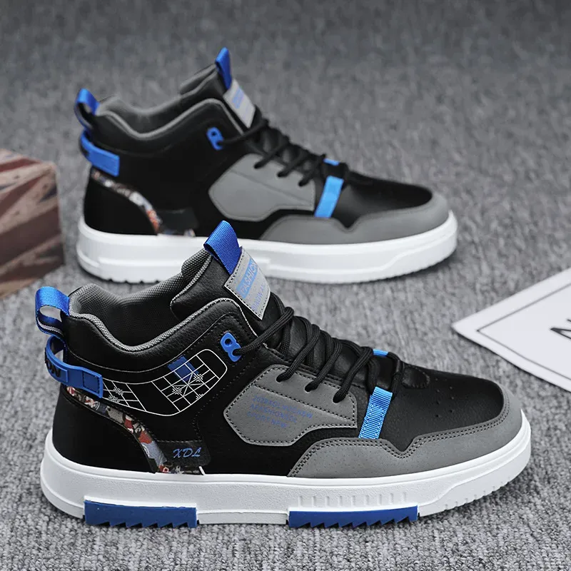 Men's New Breathable High Help Men Trend All Kinds Of Small White Platform Sports Leisure Shoes_desvips.com