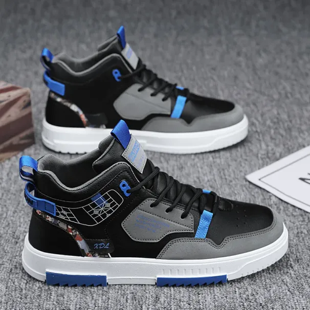 Men's New Breathable High Help Men Trend All Kinds Of Small White Platform Sports Leisure Shoes_desvips.com