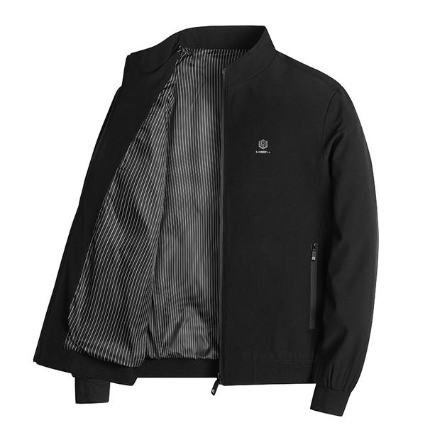 2025 New For Men, Business Style, Spring And Autumn Trendy Simple Stand Collar Jacket_desvips.com