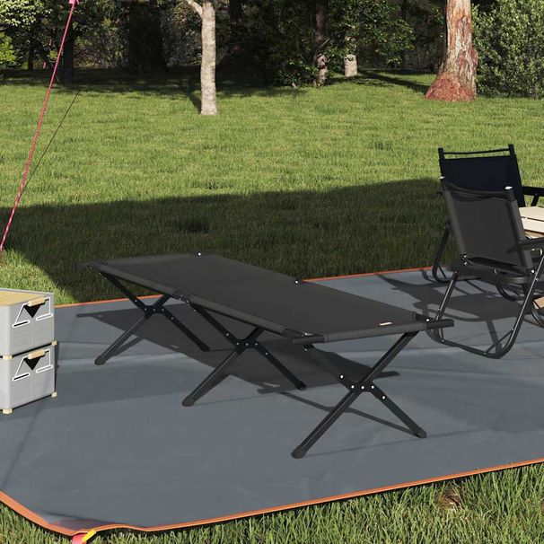 Foldable Camping Bed - Gray, Black - Various Sizes_desvips.com
