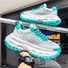2027 Summer Fashion Sneakers Men PU+Mesh Low Top Lace-Up Breathable Thick Sole Height Increase Non-Slip Wear-Resistant Running Shoes_desvips.com