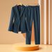 Women's Clothing high end dark blue! Slim suit slim suit jacket + cigarette pants suit for women_desvips.com