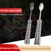 Butterfly Knife Folding Spoon Fork Balisong Training Spoon Fork Butterfly Knife Trainer Outdoor Camping Tableware Kitchen Tool_desvips.com