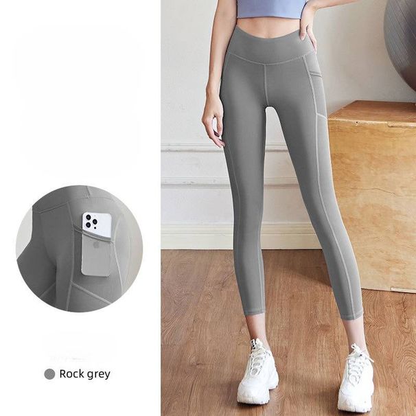 Women's High - Waisted Butt - Lifting Yoga Pants With Mesh Side Pockets, Elastic Compression Sports Leggings For Running, Yoga And Fitness_desvips.com