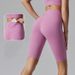 Yoga Shorts For Women Double-sided Fur Tight Pinch Pants High Waist Belly-tight Outdoor Running Fitness Cycling Sports Shorts_desvips.com