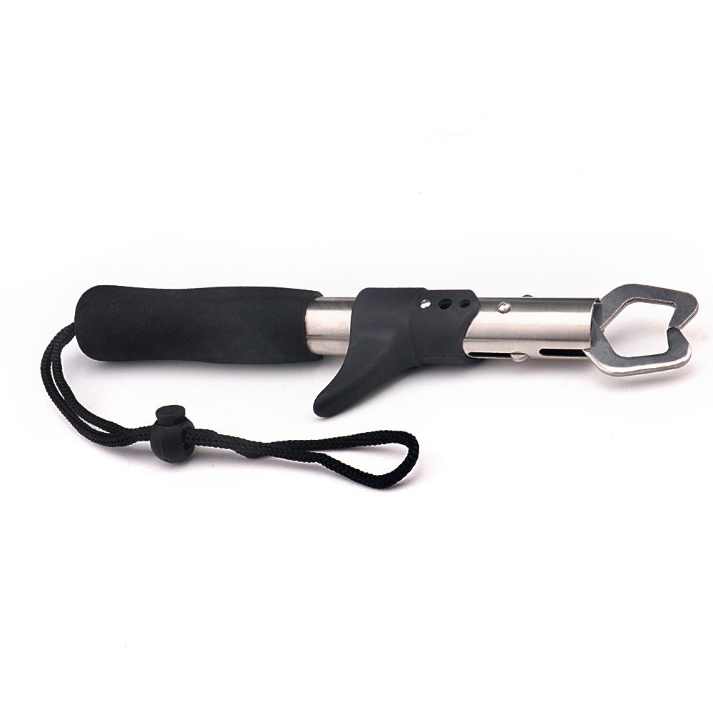 VTAVTA 23CM Stainless Steel Fishing Gripper Professional Fish Catcher Lip Grip Clamp Grabber Folding Pliers Holder Fishing Tool_desvips.com