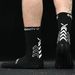 Adult Mid Calf Soccer Socks Thickened Terry Cloth Sole Breathable Non-Slip Running Socks With Shaped Design And Dotted Adhesive_desvips.com