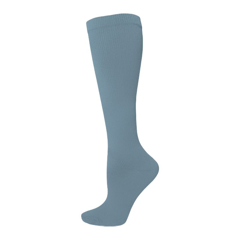 Women's Solid Color Sports Compression Stockings Long Calf Vein Flat Elastic Nurse Compression Stockings_desvips.com