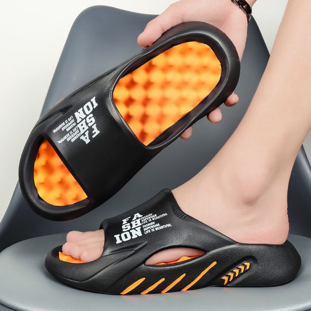 Men's Cloud Cushion Slides - Summer Dual Color Massage Sandals Soft Sole & Arch Support Anti-Slip Casual Slippers For Home & Outdoor_desvips.com