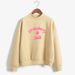 New Strawberry Milk Text Print Simple Harajuku Hoodie Long Sleeve Mid-Neck Sweatshirt_desvips.com