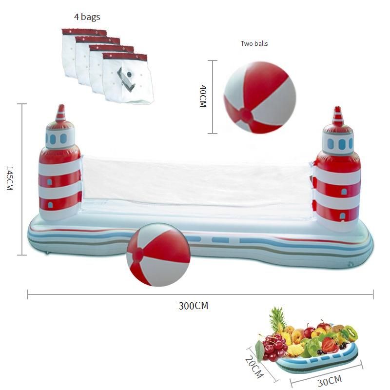 Inflatable Water Park Set Floating Volleyball Basketball Combo With Net For Pool Parties Beach Games Backyard Fun_desvips.com