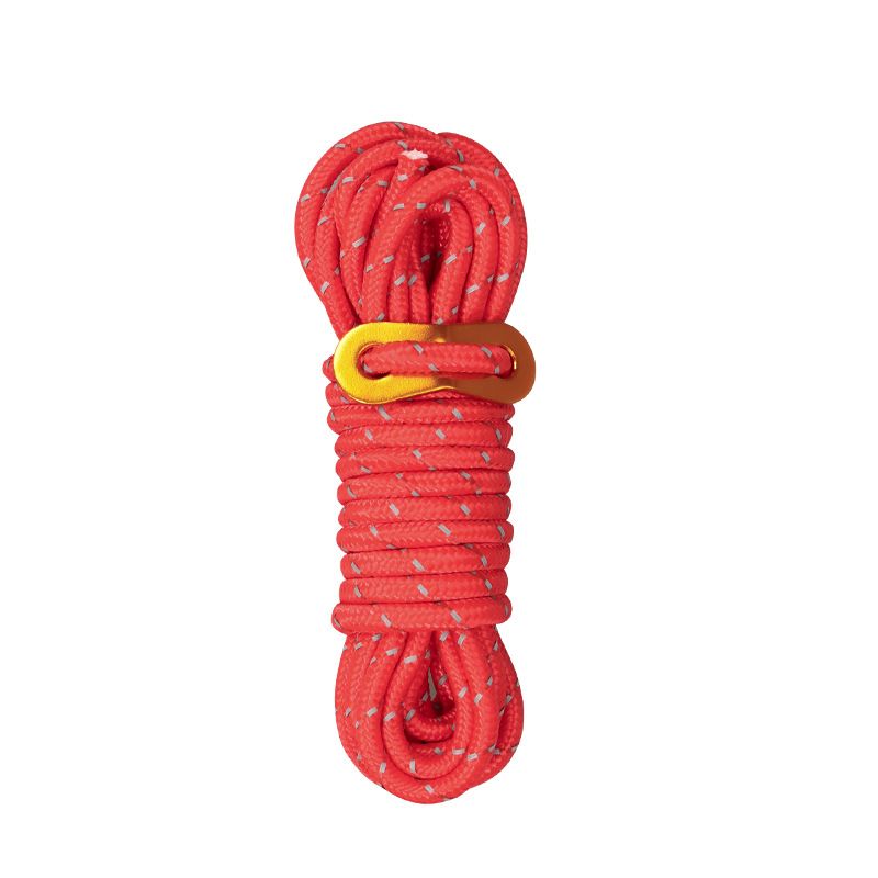 Outdoor reflective tent rope wind rope buckle awning wind rope 4m thick pole fixed rope camp rope adjustment rope_desvips.com