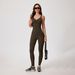 Nude Feel Zipper Brushed Tight Fitting Yoga Bodysuit Quick Drying Running Fitness Sports Wear for Outdoor Activities_desvips.com