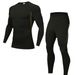 Fleece-Lined Thermal Underwear Set Round Neck Top And Bottom Tight-Fitting Outdoor Hiking Cycling Sports Base Layer_desvips.com