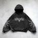 Washed Hooded Pullover Hoodie Winter High Street Unisex Sweatshirt Versatile Top_desvips.com