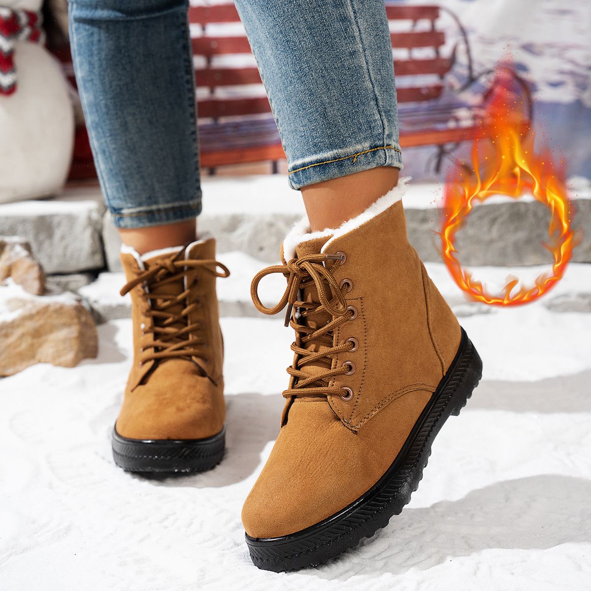 Women's Winter Snow Boots - Lightweight Slip-Resistant Lace-Up Casual Shoes With Thick Warm Lining (EU Sizes 36-44, Multiple Colors)_desvips.com