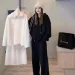 De Rong Winter Casual Fashion Women's Outfit Lazy Style Hooded Sweater Loose Wide-Leg Pants Two-Piece Set Trendy_desvips.com