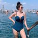 Large Bust Sexy Bikini New Korean One-Piece Triangle Solid Color Swimsuit Hot Spring Vacation Swimming Suit For Women_desvips.com