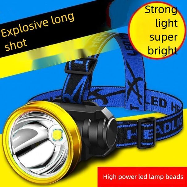LED Headlamp Super Bright Head-Worn Flashlight For Outdoor Home Use, Long-Range Charging Night Fishing Small Xenon Mining Light 5_desvips.com