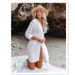 2025 New Cross-Border Style Beach Vacation Bikini Sunscreen Jacquard Shirt Cover-Up_desvips.com
