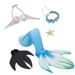 Mermaid Whale Tail Monofin, Children's Swallowtail One-piece Fins, Swimming Training Diving Equipment_desvips.com