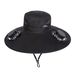 Solar Powered Fan For Men, Summer Outdoor Hiking Fishing UV Sunshade Extra Large Brim Sun Protection Fisherman Hat_desvips.com