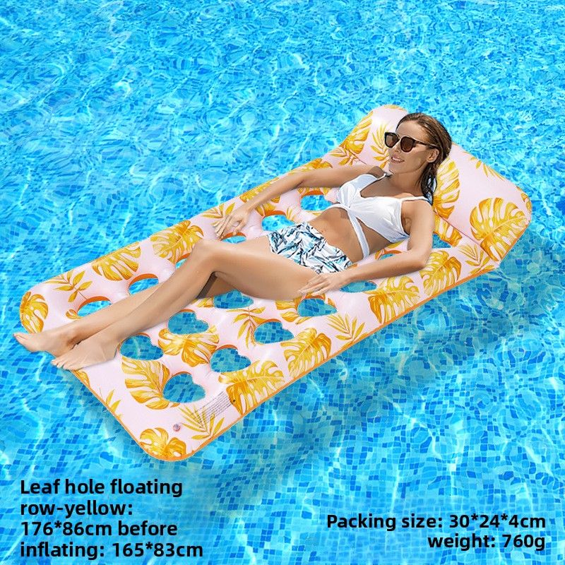 Shimmer Inflatable Lounge Chair - Ergonomic Backrest & Neck Support (Gradient PVC Floating Bed For Pool/Beach Sparkle Design With Ventilation Holes)_desvips.com