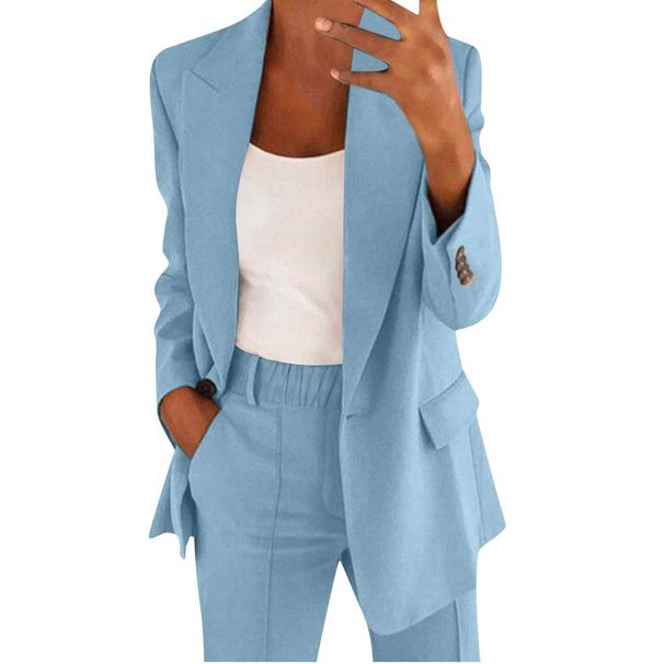 Women's new fashion button slim lapel cardigan temperament blazer suit_desvips.com