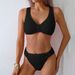Separate Solid Color Bikini With High Waist Cover_desvips.com
