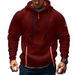 New European Spring And Autumn Men's Hoodie Zipper Multi-Pocket Sports Casual Sweatshirt Plus Size_desvips.com