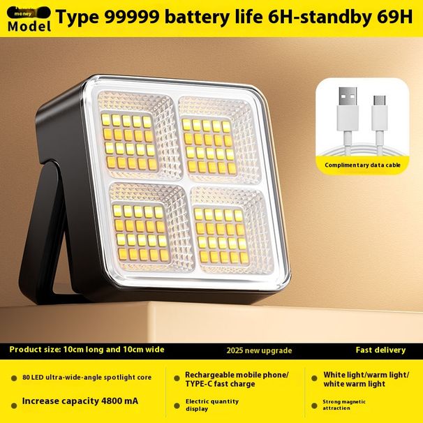 Super Bright LED Rechargeable New Solar Powered Stall Night Market Outdoor Home Long Battery Life Camping Tent Light_desvips.com