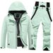 Sports & Outdoor Trendy Solid Color Ski Suits, Windproof, Thickened Single And Double Board Skiing Clothes And Pants Equipment, Large Size_desvips.com