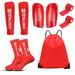 FS 5-Piece Football Protective Set – Shin Guards, Leg Sleeves & Anti-Slip Socks With Dotted Grip – Complete Soccer Gear For Adults & Youth_desvips.com