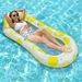 Outdoor Recreational Swimming Pool Floating Neck Backrest Water Lounge Chair New Printed Lemon Clip Net Adult Inflatable Floating Row_desvips.com