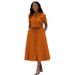 Women's new temperament round neck short-sleeved top high waist button-down skirt suit_desvips.com