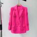 Women's Clothing new Korean style suit collar long sleeved jacket + temperament commuting flared pants heavy duty three dimensional flower suit_desvips.com