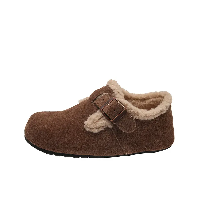 Free Shipping Designer Casual Shoes For Woman Autumn And Winter New Veet Casual Vintage Fashion Khaki Brown Cotton Shoes_desvips.com