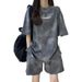 Women's Summer Lightweight Sports Casual 2025 New Style For Petite Women, Versatile Sweet Cool Top And Shorts Two-Piece_desvips.com