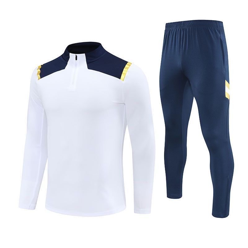 Half-Zip Pullover Football Training Suit Set 2526 Long Sleeve Autumn Winter On-Field Knitted Sportswear_desvips.com