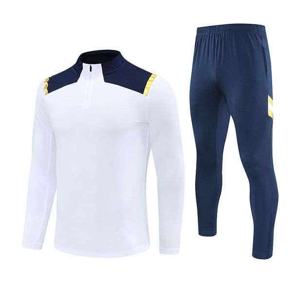 Half-Zip Pullover Football Training Suit Set 2526 Long Sleeve Autumn Winter On-Field Knitted Sportswear_desvips.com