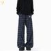 Plaid Pants, Light-flare American Retro Large-size Casual Trousers, New Street Personality Contrasting Striped Plaid Loose Wide-leg Casual_desvips.com