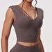 Women's Quick Drying Sportswear Tight Fitting Short Sleeved Running And Training Top Thin Comfortable Yoga Wear_desvips.com