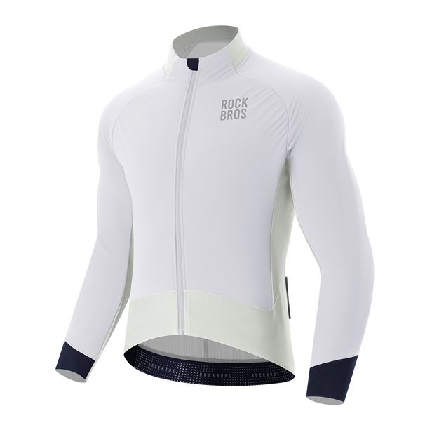 ROCKBROS Winter Cycling Jacket Windproof Bike Jersey With Fleece Lining For Outdoor_desvips.com