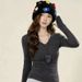 Gloves Decoration Christmas For Women Autumn Winter Japanese Style Cute Warm Knitted Headwrap Cold Hat_desvips.com