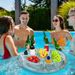 Glitter Transparent Inflatable Drink Holder & Snack Tray - Multi-Functional Pool Float For Parties (Durable PVC 360° Floating Design)_desvips.com