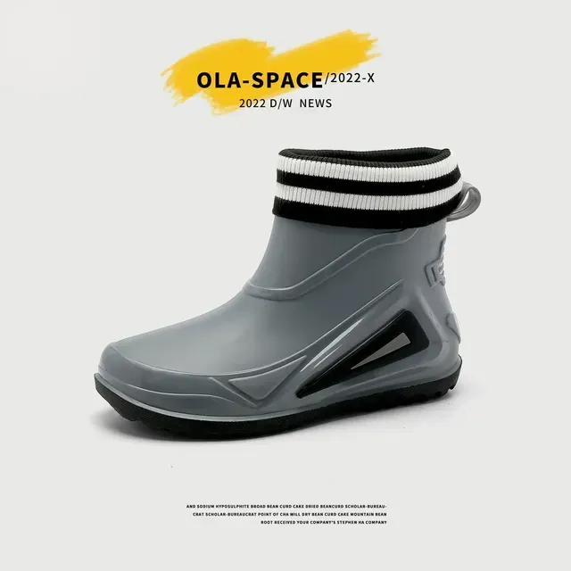 Trend 2024 New Outdoor Non-slip Hiking Durable Waterproof Rubber Fishing Shoes Shaxi Slip on Men Rain Boots_desvips.com